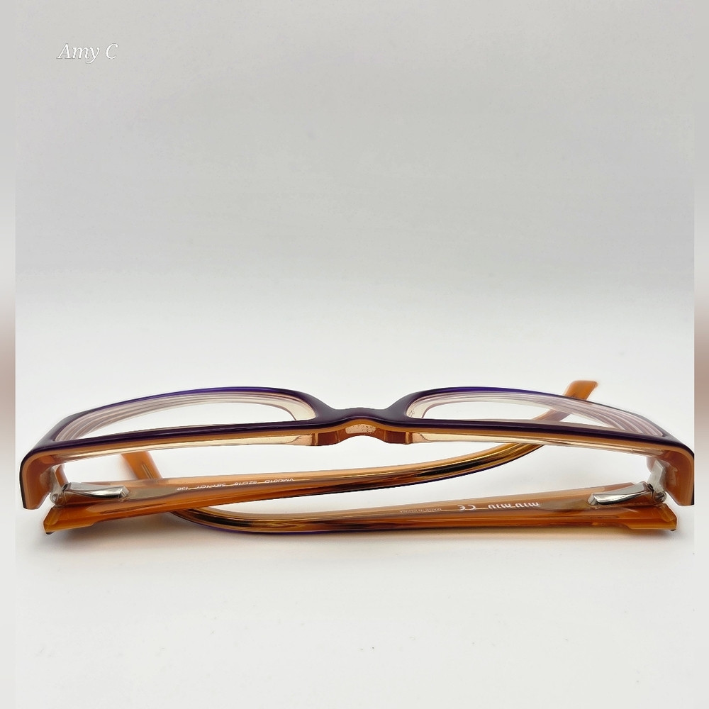Miu Miu Purple and Orange Eye Glasses Ready For You To Put Your Lenses In. - Picture 8 of 10